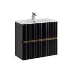 Тумба под раковину Art&Max Elegant 60 с LED подсветкой ручек черная матовая Тумба под раковину Art&Max Elegant 60 с LED подсветкой ручек черная матовая