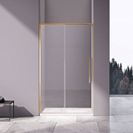 Душевая дверь в нишу Vincea Slim-N 130*195 профиль брашированное золото L/R без поддона Душевая дверь в нишу Vincea Slim-N 130*195 профиль брашированное золото L/R без поддона