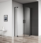Душевой уголок Cezares SLIDER-R-2-80/90-C-NERO 80/90*80/90*195 профиль черный стекло прозрачное без поддона Душевой уголок Cezares SLIDER-R-2-80/90-C-NERO 80/90*80/90*195 профиль черный стекло прозрачное без поддона