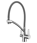 Смеситель Lemark Comfort LM3071C-Gray для кухни с функцией подключения фильтра гибкий излив хром/серый Смеситель Lemark Comfort LM3071C-Gray для кухни с функцией подключения фильтра гибкий излив хром/серый