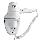 Фен Puff 1800В белый/хром настенный с дополнительной розеткой Фен Puff 1800В белый/хром настенный с дополнительной розеткой