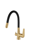 Смеситель Esko Coral CL03GB для кухни с подключением к фильтру, черный, Gold Смеситель Esko Coral CL03GB для кухни с подключением к фильтру, черный, Gold