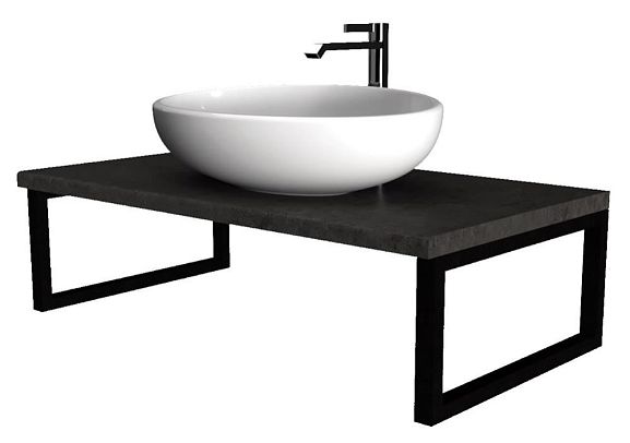 Столешница с раковиной 1Marka Grunge Loft 100 бетон темно-серый (раковина Ringo 53*34 Cut)