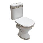 Унитаз-компакт Della Restyle Super Plus 35*62 с крышкой-сиденьем микролифт версаче золото Унитаз-компакт Della Restyle Super Plus 35*62 с крышкой-сиденьем микролифт версаче золото