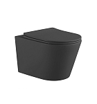 Подвесной унитаз Aquatek Вега AQ1905-MB 36*52,5 безободковый матовый черный, с крышкой-сиденьем микролифт Slim Подвесной унитаз Aquatek Вега AQ1905-MB 36*52,5 безободковый матовый черный, с крышкой-сиденьем микролифт Slim