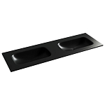 Встраиваемая раковина Ceramicanova Grace 141*45,7 с двумя чашами без отверстий под смеситель черная матовая Встраиваемая раковина Ceramicanova Grace 141*45,7 с двумя чашами без отверстий под смеситель черная матовая